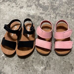 BUNDLE Kids Black and Pink Sandals